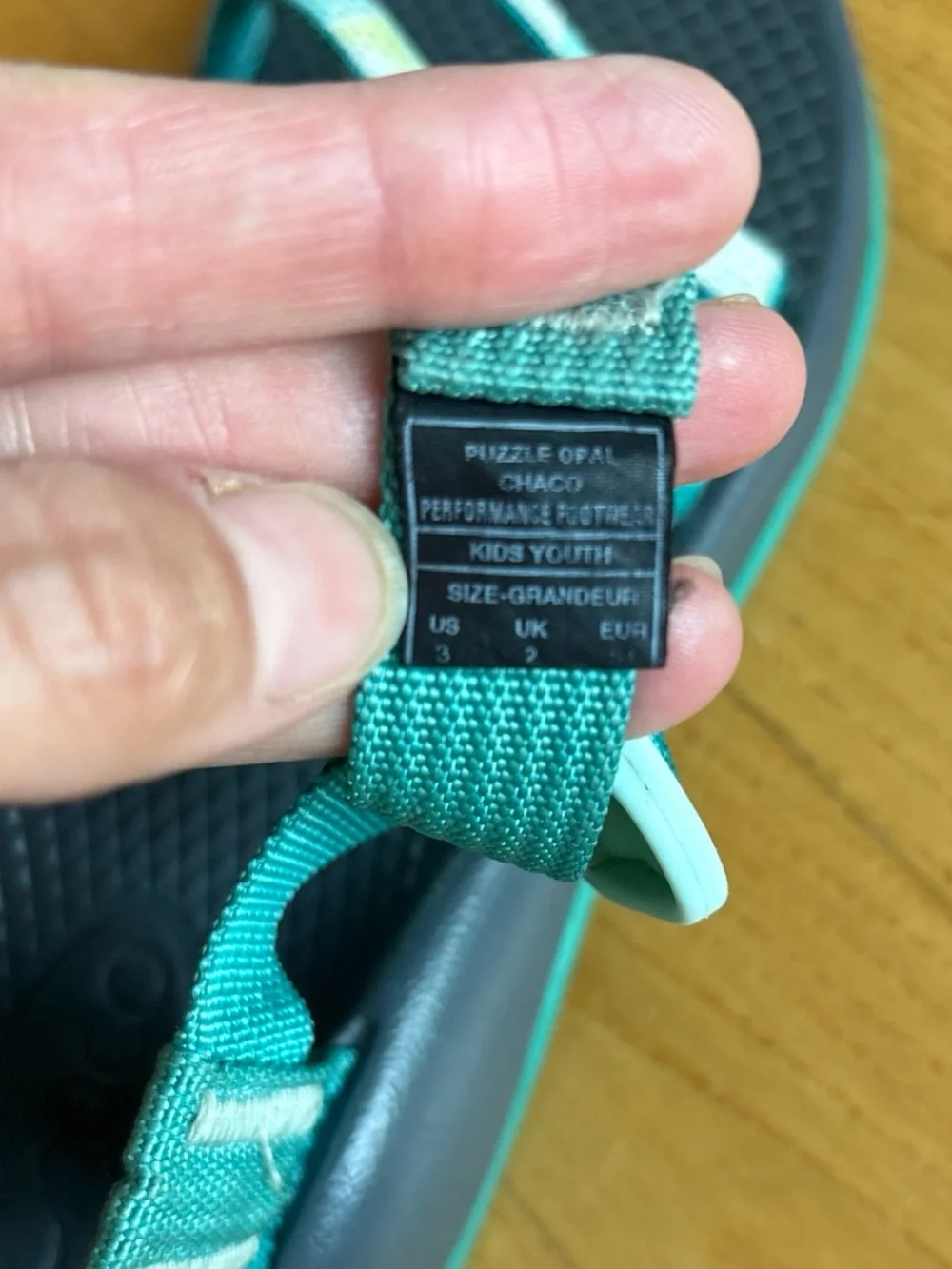 Chaco Kids ZX/1 Ecotread sandals Geometric Teal Green Youth Size 3